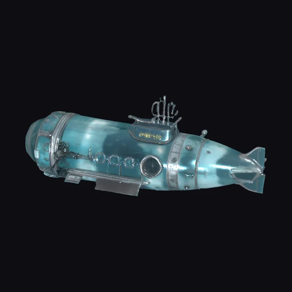 Glassy Metallic Submarine