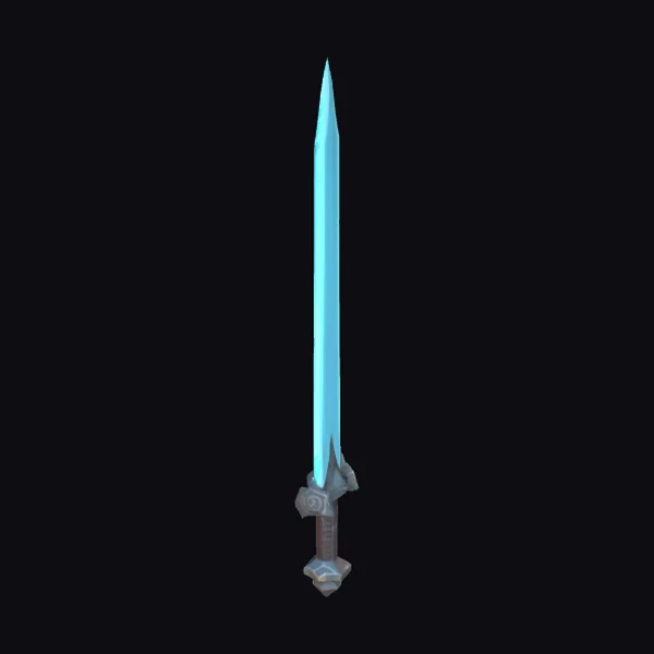 Glowing Blue Glass Sword
