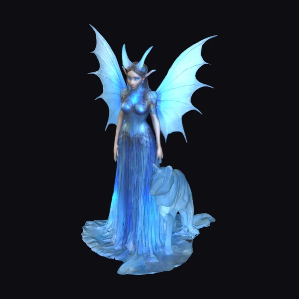 Blue Fairy with Wolf