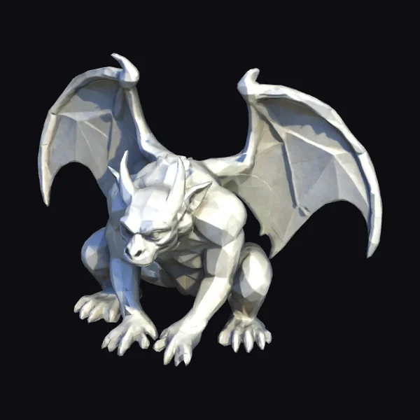 Low Poly Stone Gargoyle