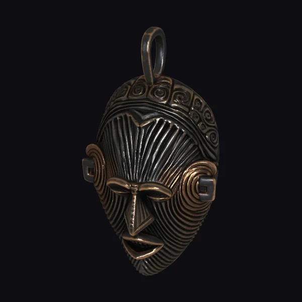 African Tribal Mask Pendant