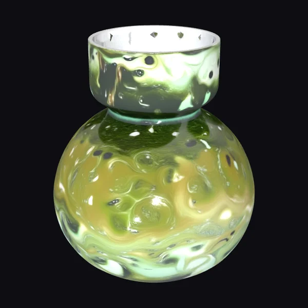 Emerald Glass Swirl Vase