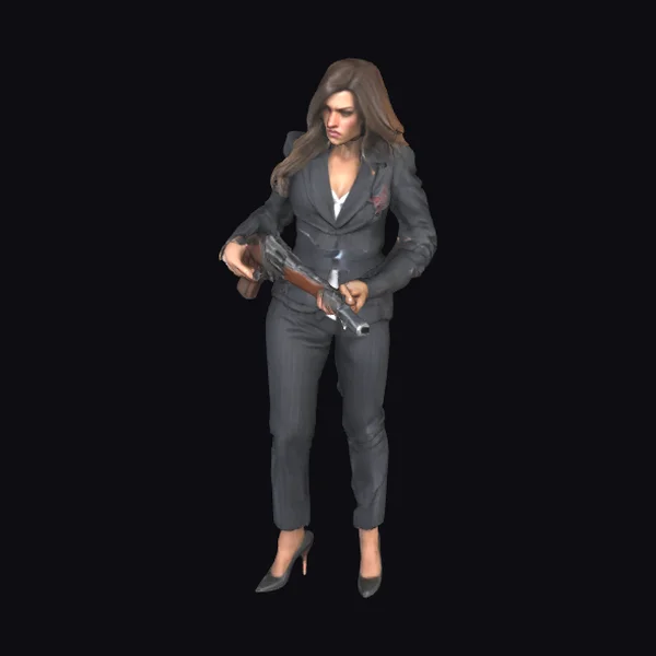 Woman with Tommy Gun