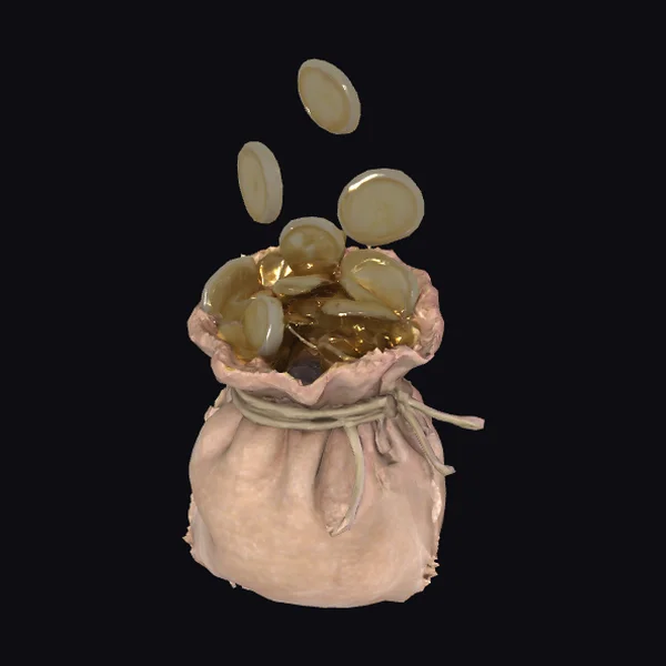 Spilling Gold Coin Sack