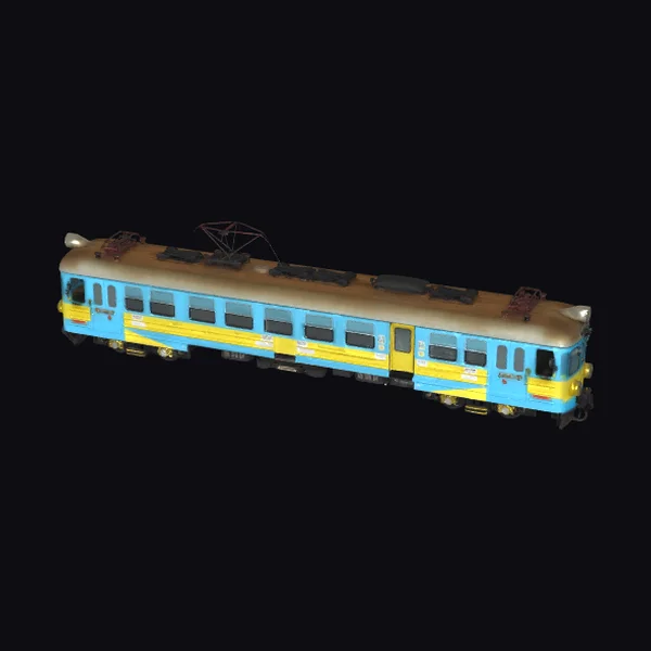 Blue Yellow Train Carriage