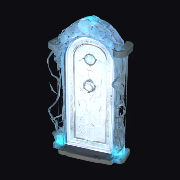 Glowing Crystal Portal Door