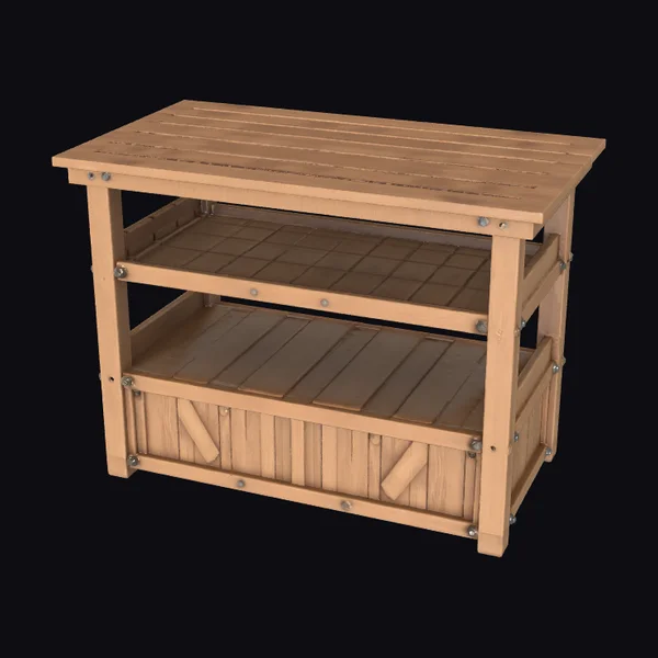 Wooden Two-Tier Market Stand