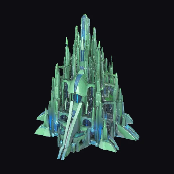 Green Crystal Cityscape