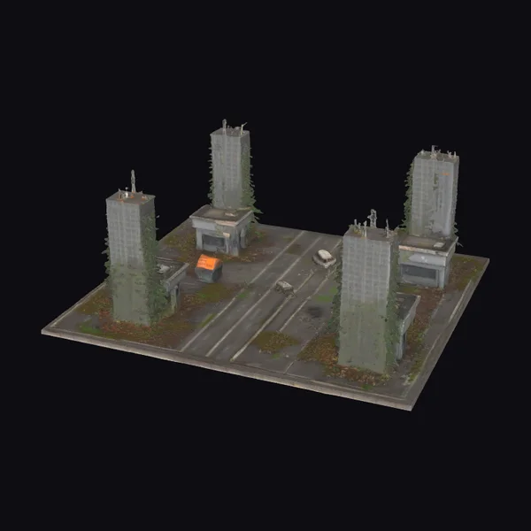 Abandoned City Street Scene