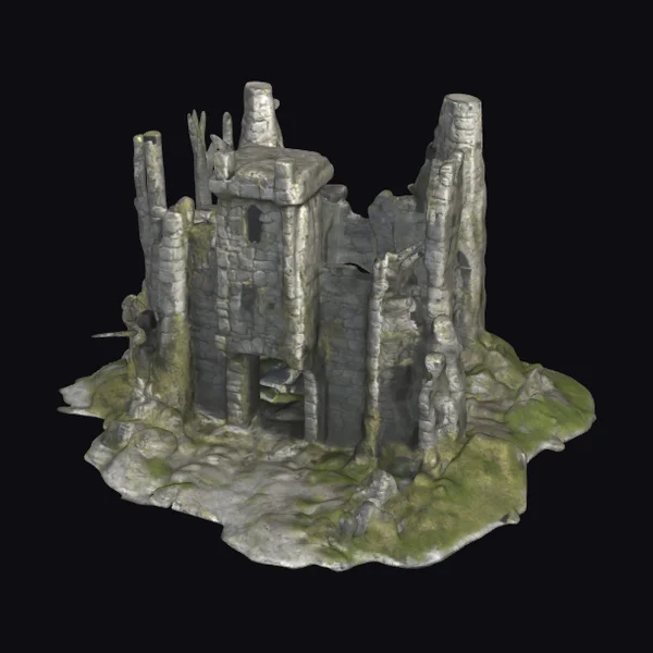 Ruined Castle with Towers