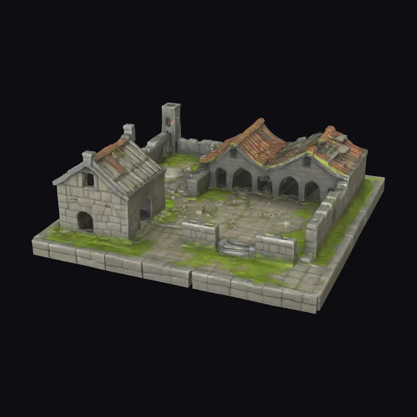 Abandoned Medieval Village Diorama