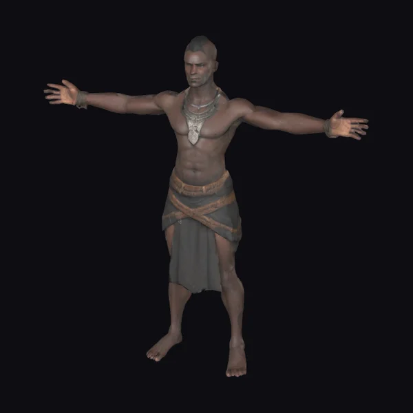 African Male Warrior Standing
