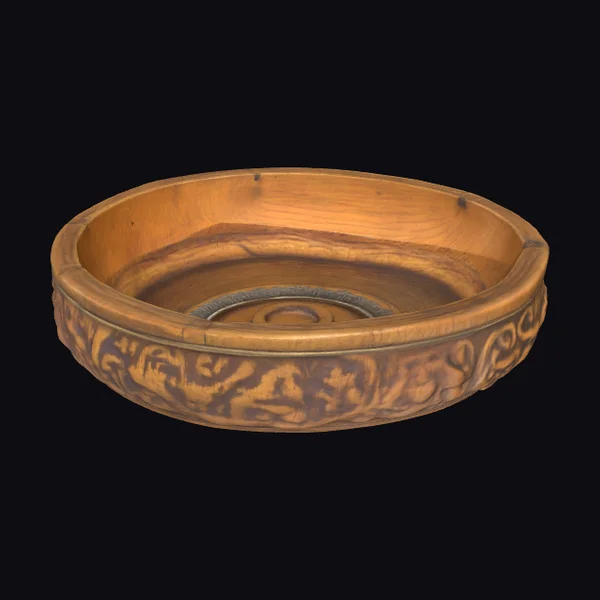 Carved Wooden Coin Bowl