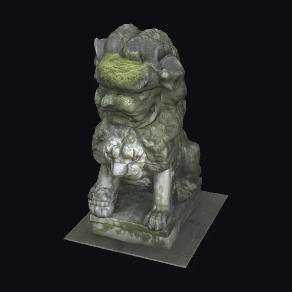 Mossy Stone Lion Statue