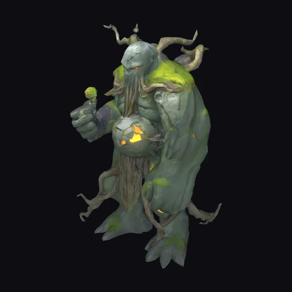 Mossy Forest Golem Statue