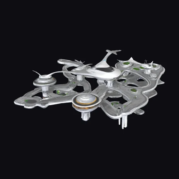 Futuristic Aerial Hub Platform