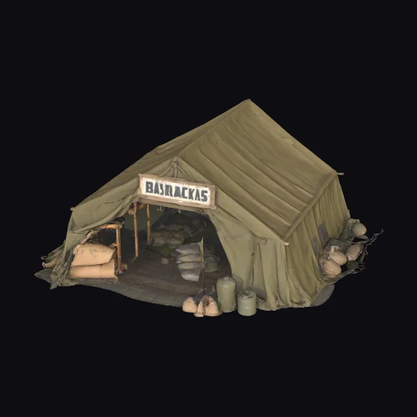 WWII Olive Drab Barracks Tent