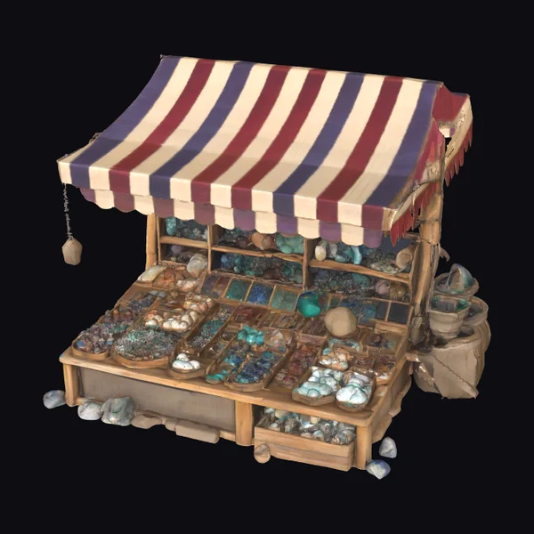 Vibrant Gemstone Market Stall
