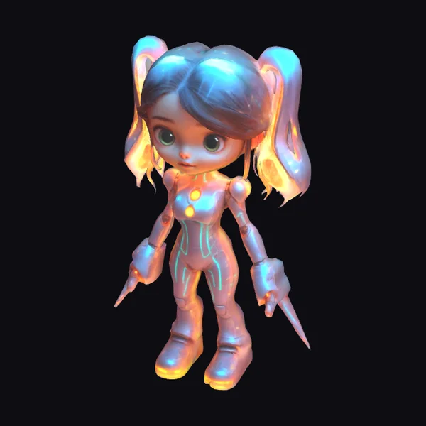 Cute Futuristic Girl Character