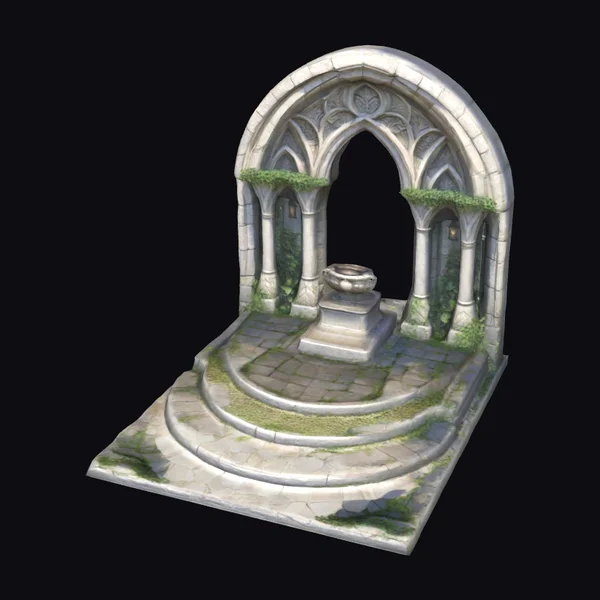 Gothic Stone Shrine Arch