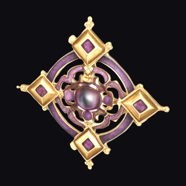 Ornate Amethyst Brooch