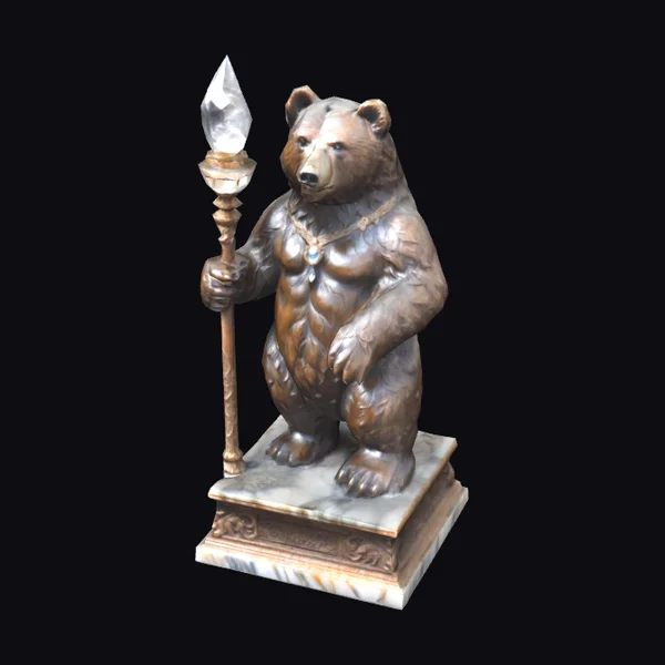 Marble Brown Bear Statue