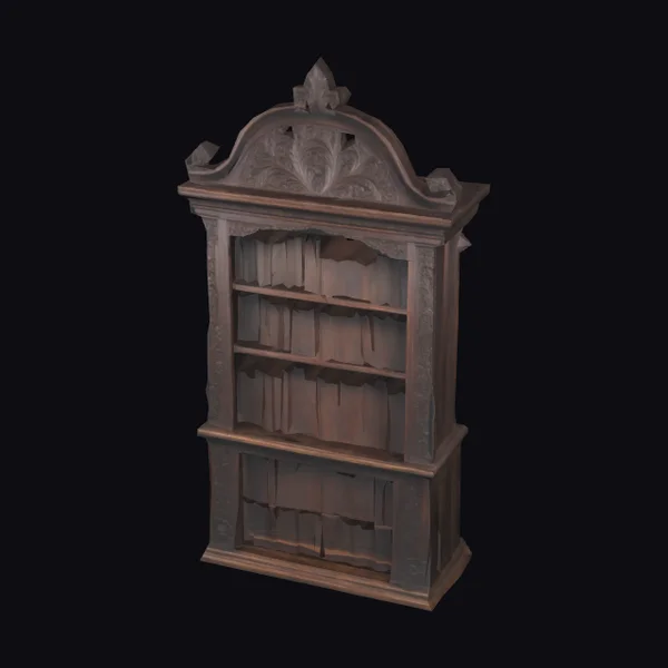 Ornate Dark Brown Bookcase