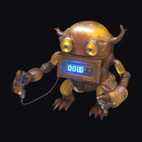 Wooden Monster Robot Doll