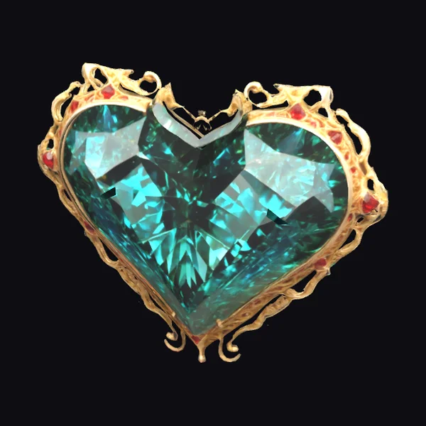 Heart Shaped Blue Green Gem