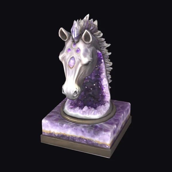 Amethyst Horse Head Sculpture