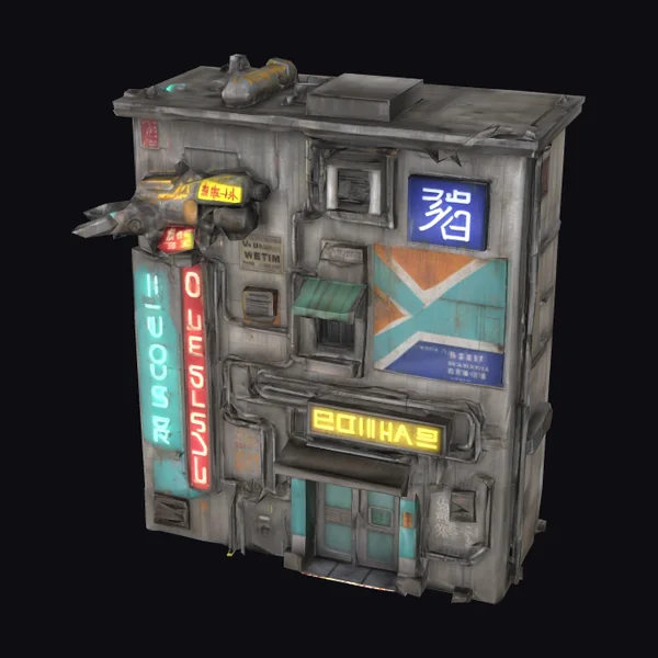 Cyberpunk Shopfront Facade