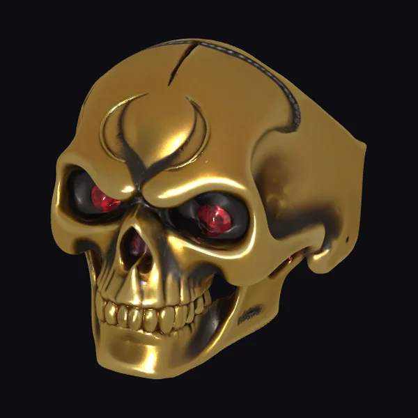 Golden Skull Ring