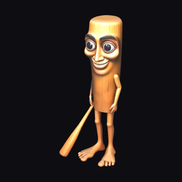 Wooden Guy with Bat