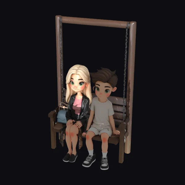 Young Couple on Swing