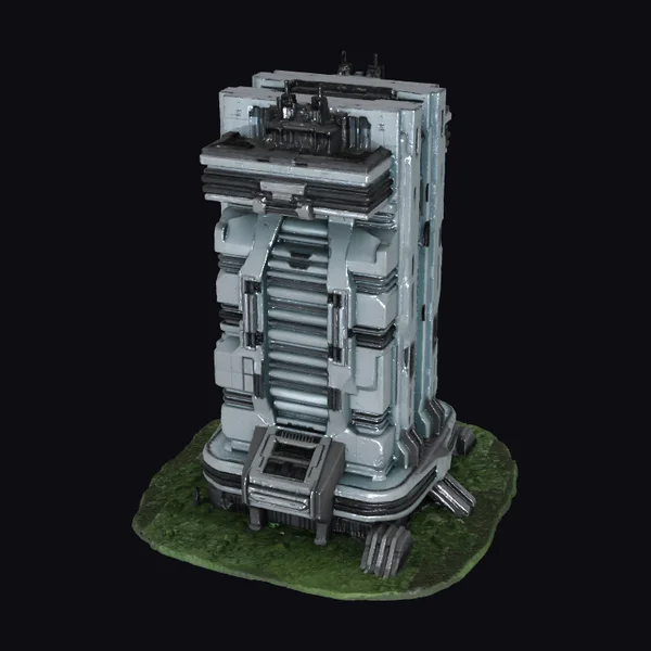 Futuristic Gray Tower