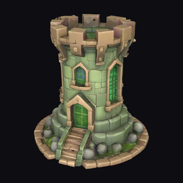 Green Medieval Fortress Tower