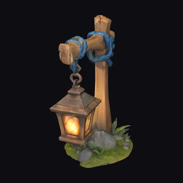 Rustic Lantern Post