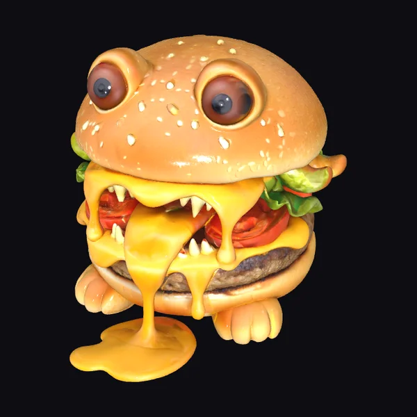 Cheeseburger Monster Face