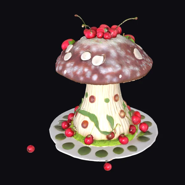 Cake Mushroom Cherry Decor