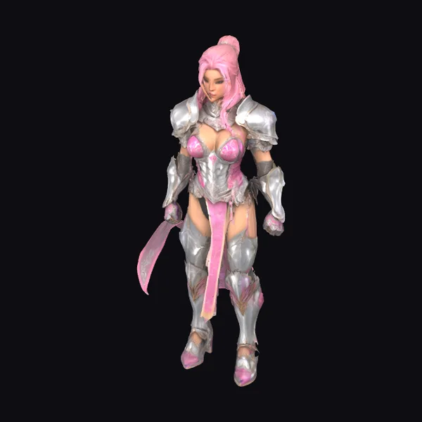 Sensual Warrior in Pink Armor