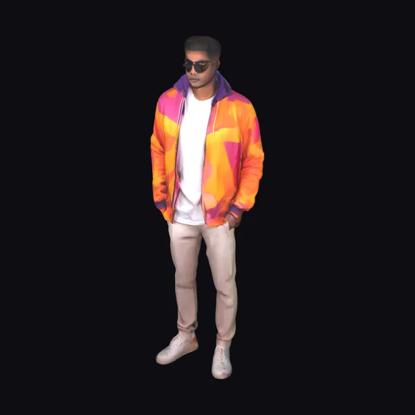 Man in Colorful Jacket