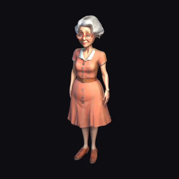 Elderly Woman in Orange
