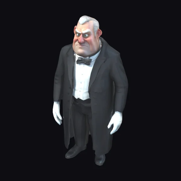 Cartoon Butler Character
