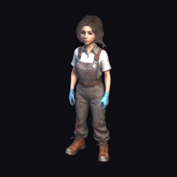 Mechanic Woman with Grease