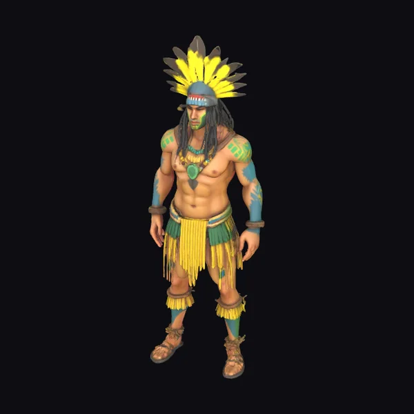 Warrior with Feathered Headdress
