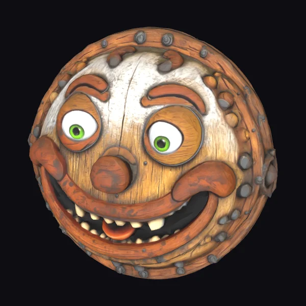 Rusty Wooden Emblem Face
