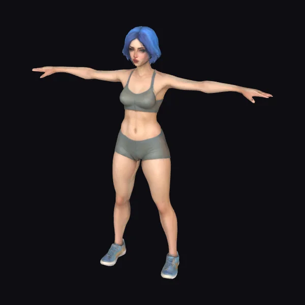 Athletic Woman T-Pose