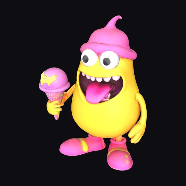 Cartoon Monster Ice Cream