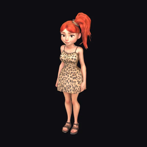 Cave Girl Cartoon Character