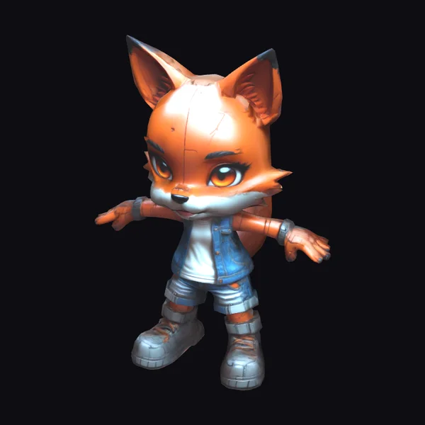Cute Orange Fox Character